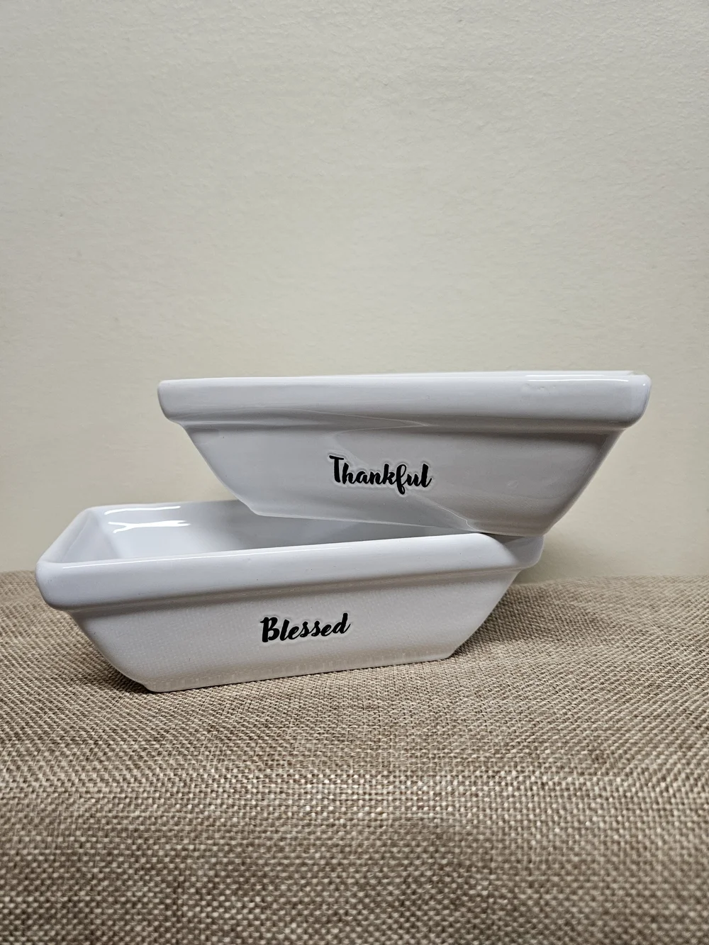 Mini‎ Loaf Blessed & Thankful Ceramic Pans